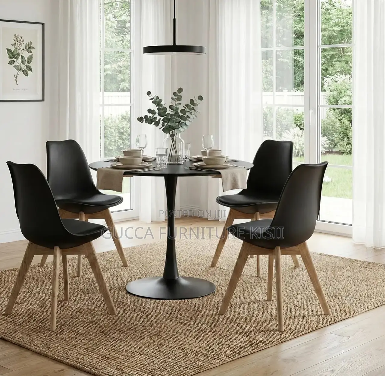 Ergonomic Black Eames Dining Chair