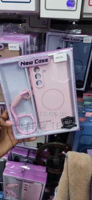 Pink Magnetic Silicone Case With a Wrist Strap for Samsung Galaxy A56