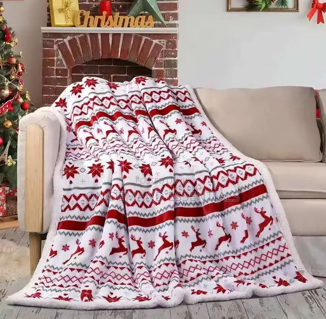 Christmas Fleece Throw Blanket Double Sided