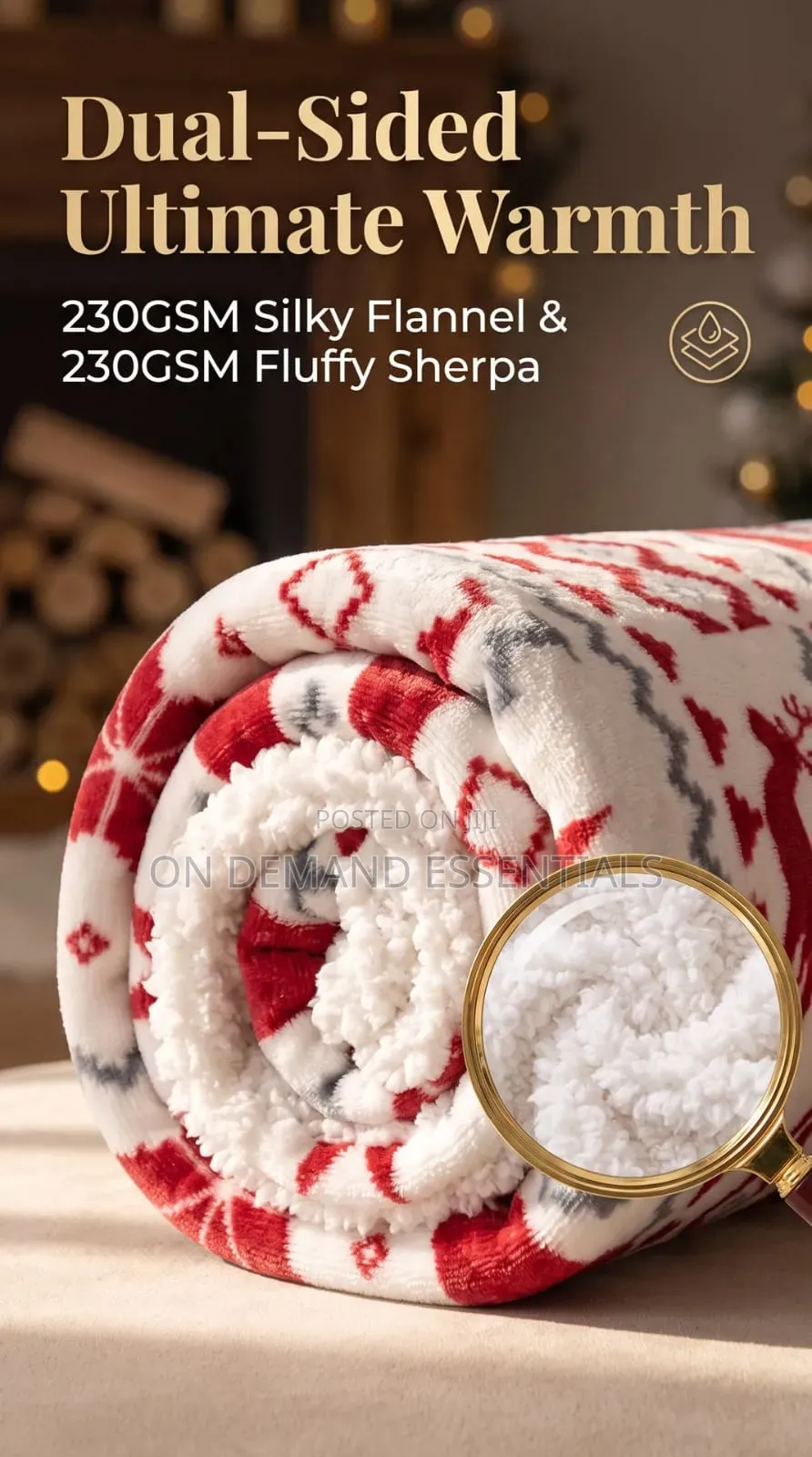 Christmas Fleece Throw Blanket Double Sided