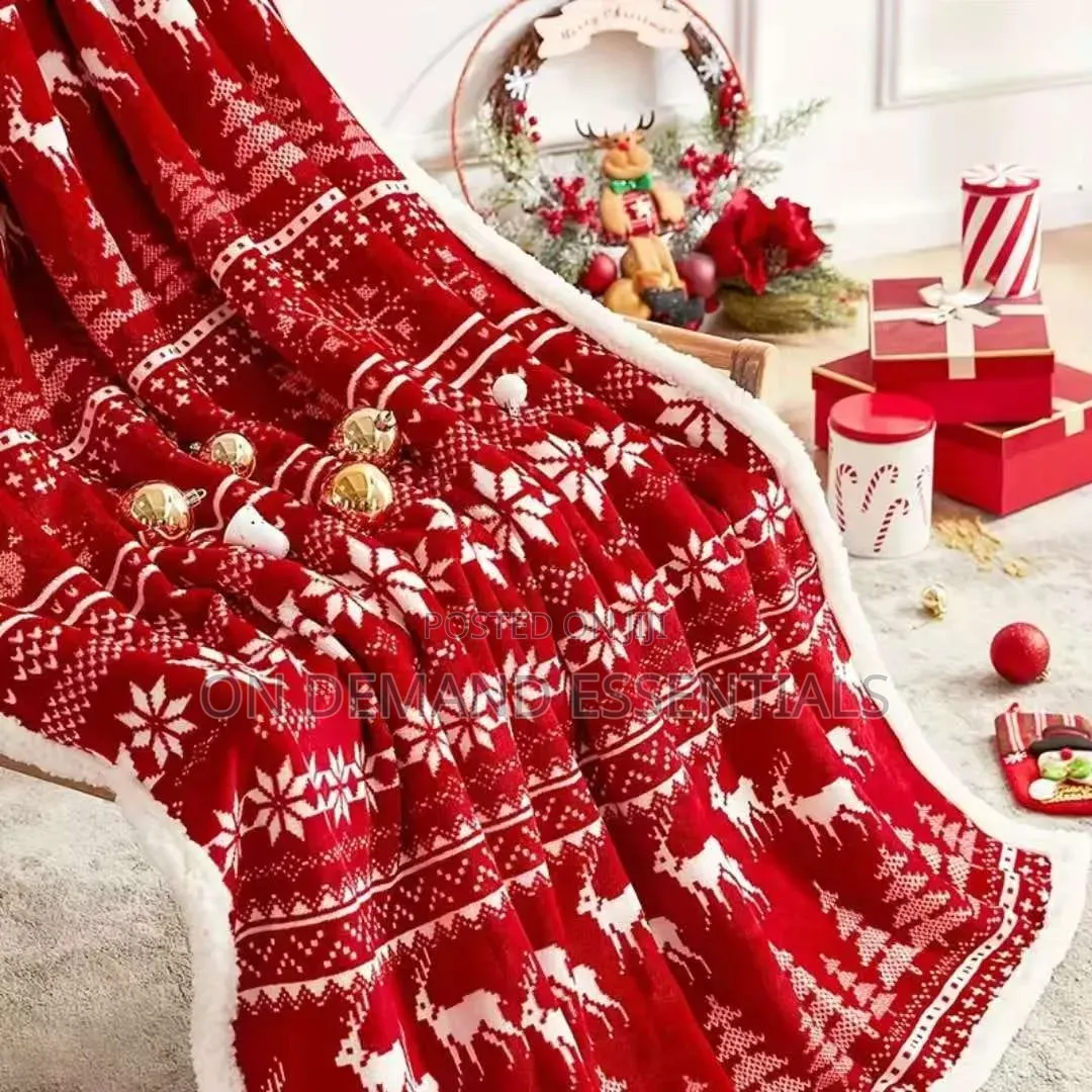 Christmas Fleece Throw Blanket Double Sided