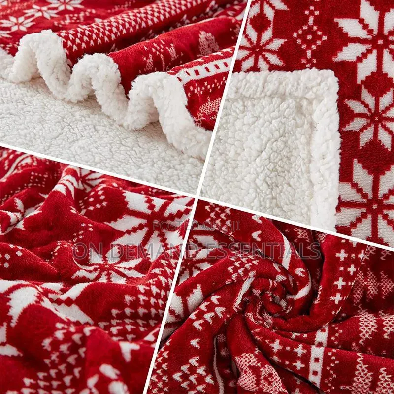 Christmas Fleece Throw Blanket Double Sided