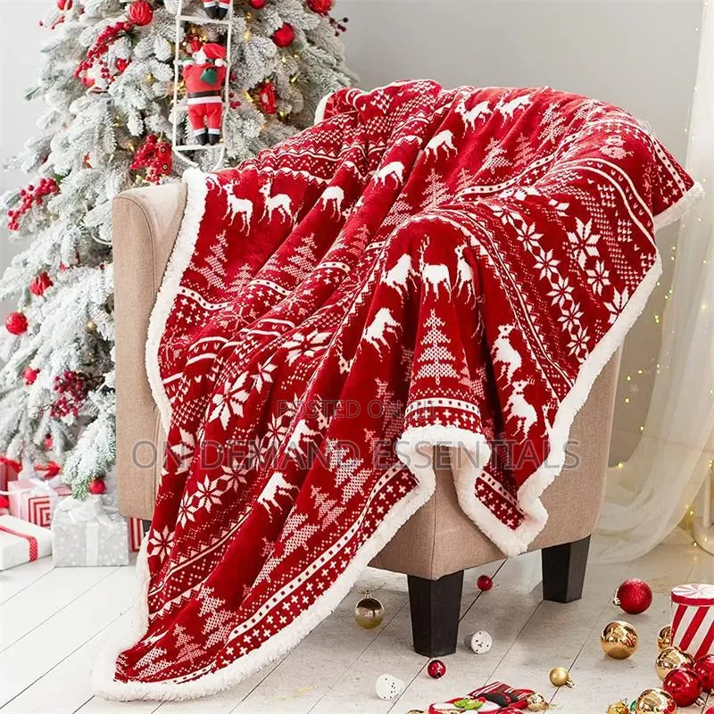 Christmas Fleece Throw Blanket Double Sided