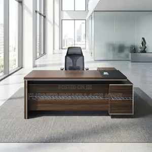1800mm Brown Executive L-Shaped Office Desk