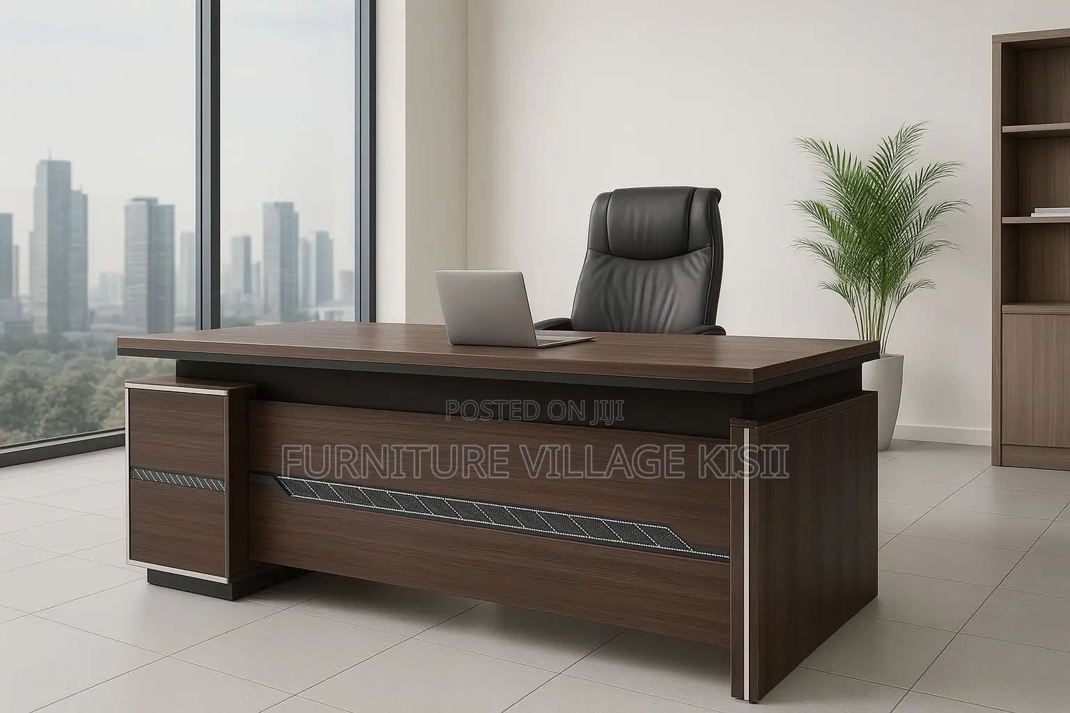 1800mm Brown Executive L-Shaped Office Desk