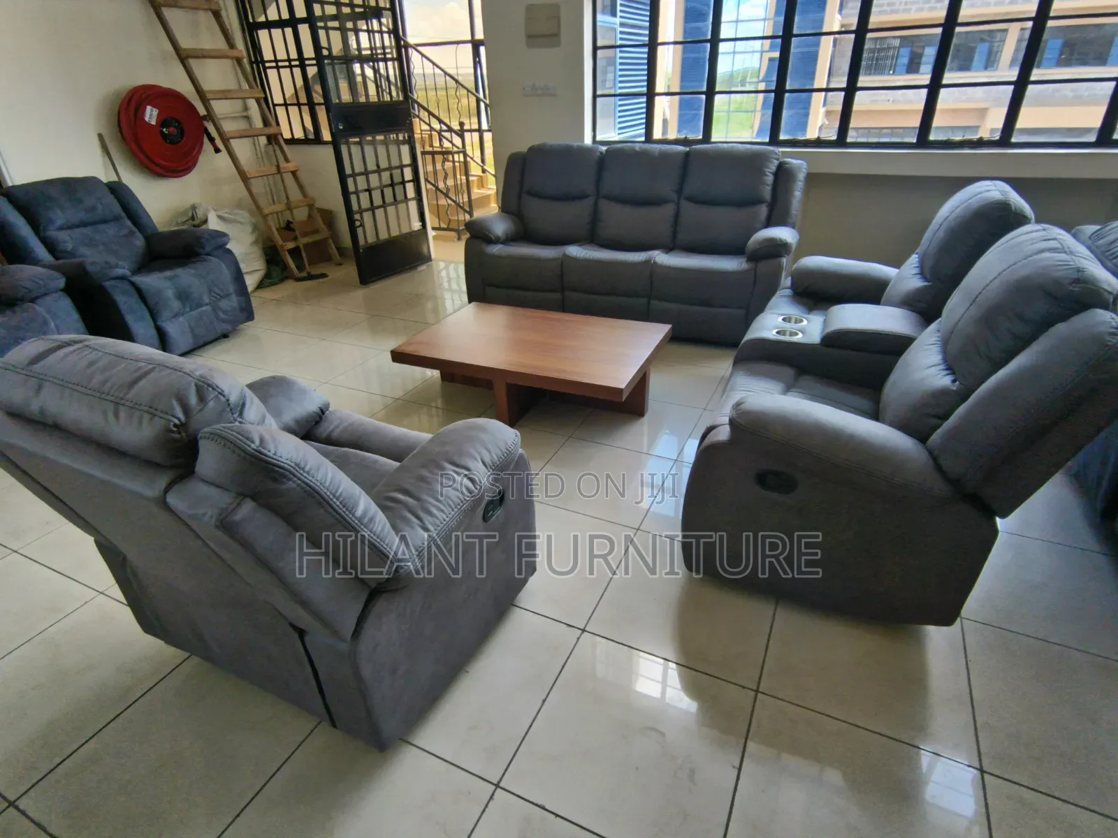 Premium Fabric 6 Seater Recliner Set
