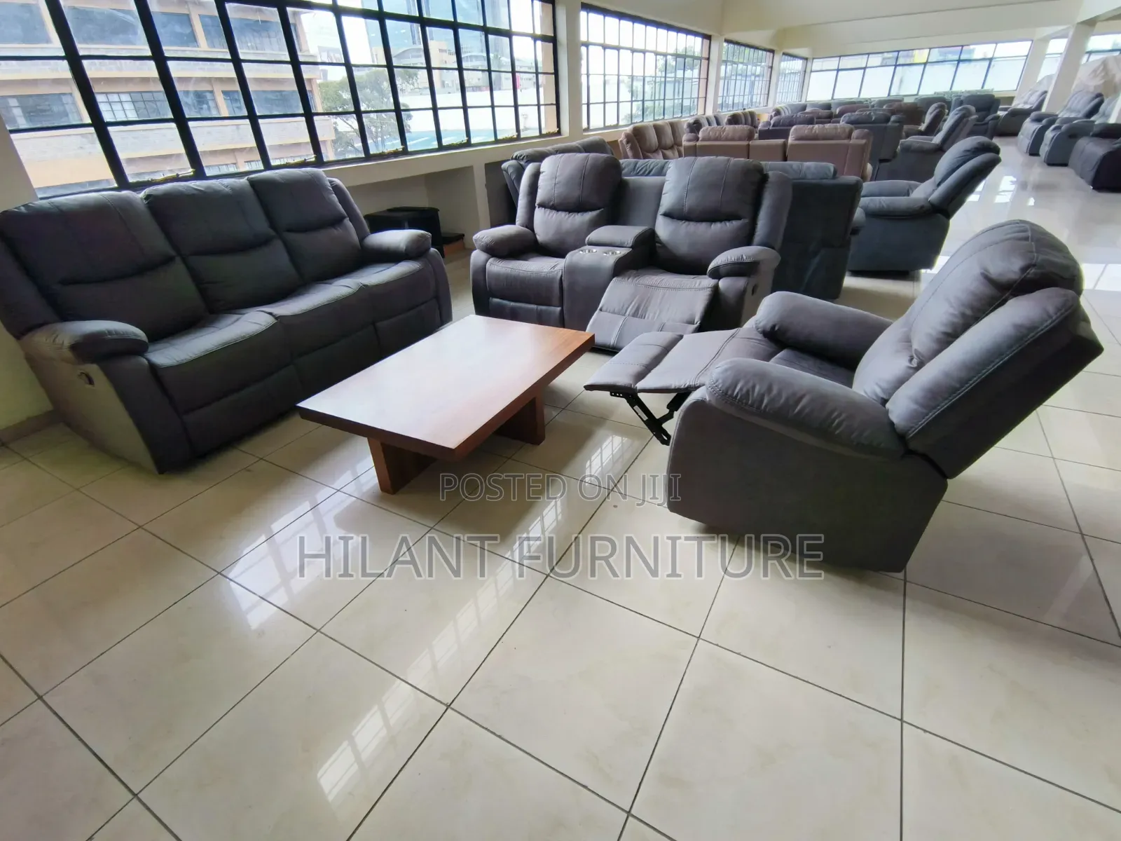 Premium Fabric 6 Seater Recliner Set