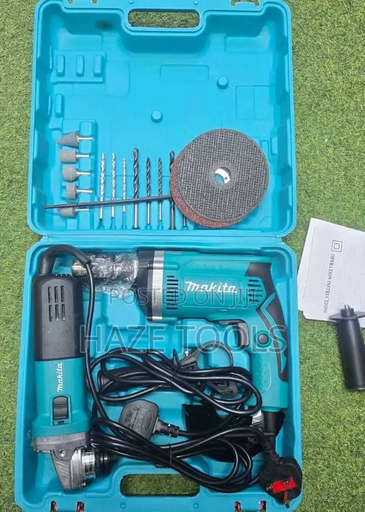 Makita Electric Drill & Angle Grinder Combo Kit