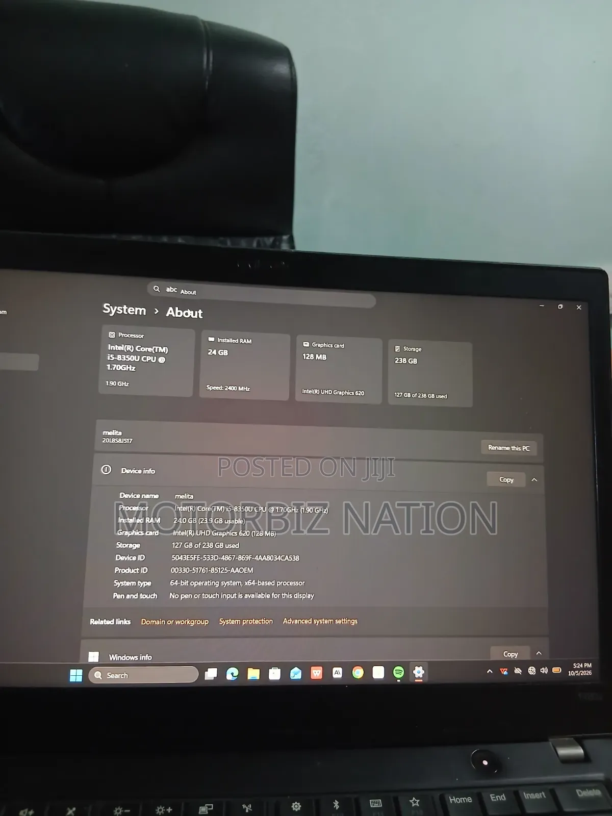 Laptop Lenovo ThinkPad T480s 24GB Intel Core i5 SSD 256GB