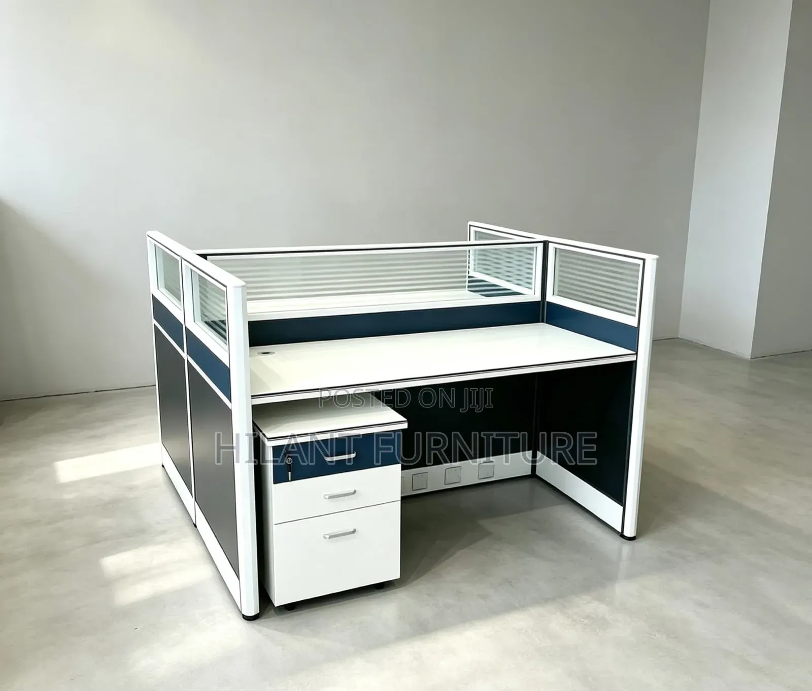 1.2m × 1.2m Two-Way Office Workstation With 2 Three-Drawer Pedestals