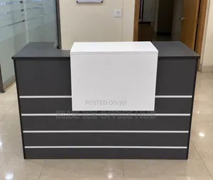 Grey Office Reception Counter – Modern Front Desk