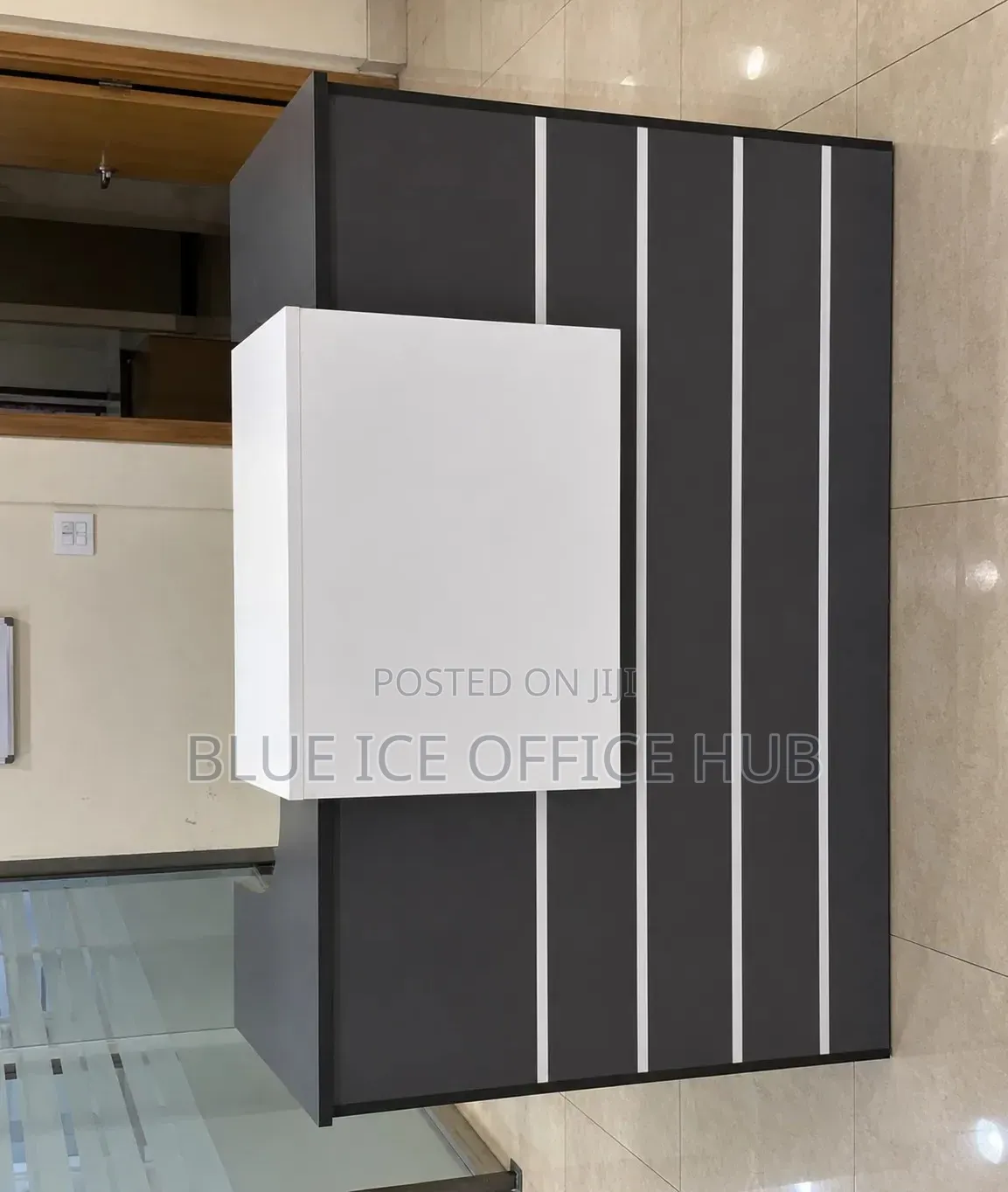 Grey Office Reception Counter – Modern Front Desk