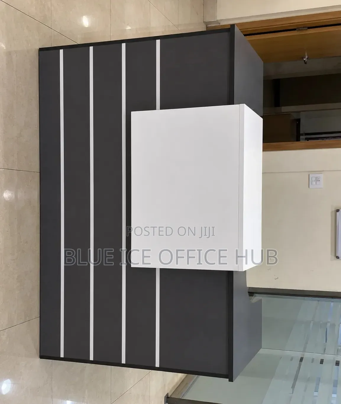Grey Office Reception Counter – Modern Front Desk