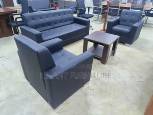 Executive 5 Seater Leather Office Sofa