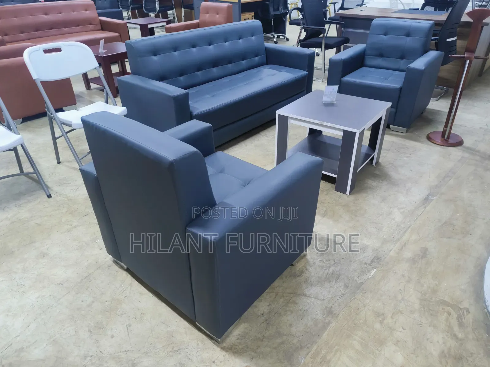 Executive 5 Seater Leather Office Sofa