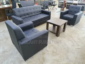 Executive 5 Seater Leather Office Sofa