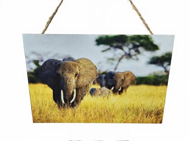 Stunning African Elephant Wooden Hanging Wall Art. Free Delivery