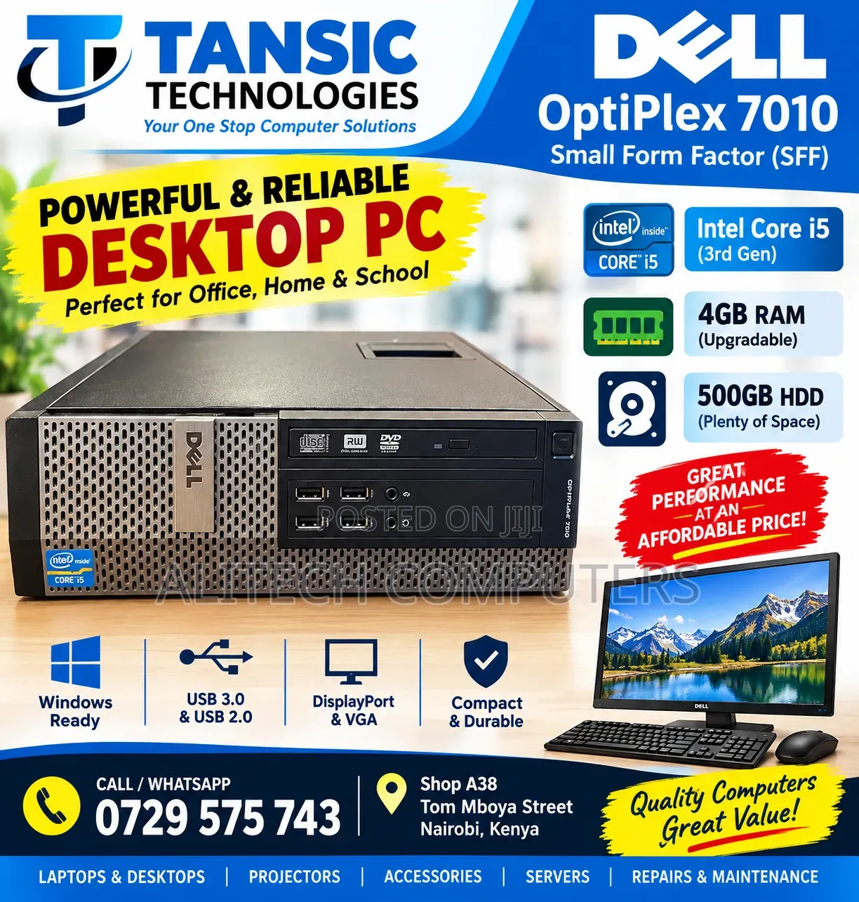 Desktop Computer Dell OptiPlex 780 4GB Intel Core i5 HDD 500GB
