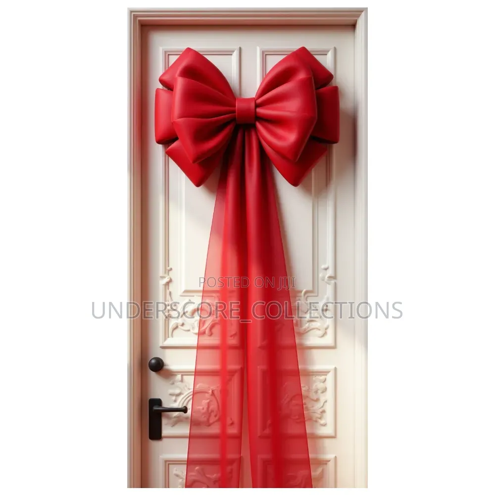 *Red Decorative Bow Banner Large Size Christmas Door Display Bow Shape