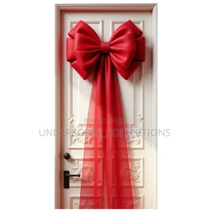*Red Decorative Bow Banner Large Size Christmas Door Display Bow Shape