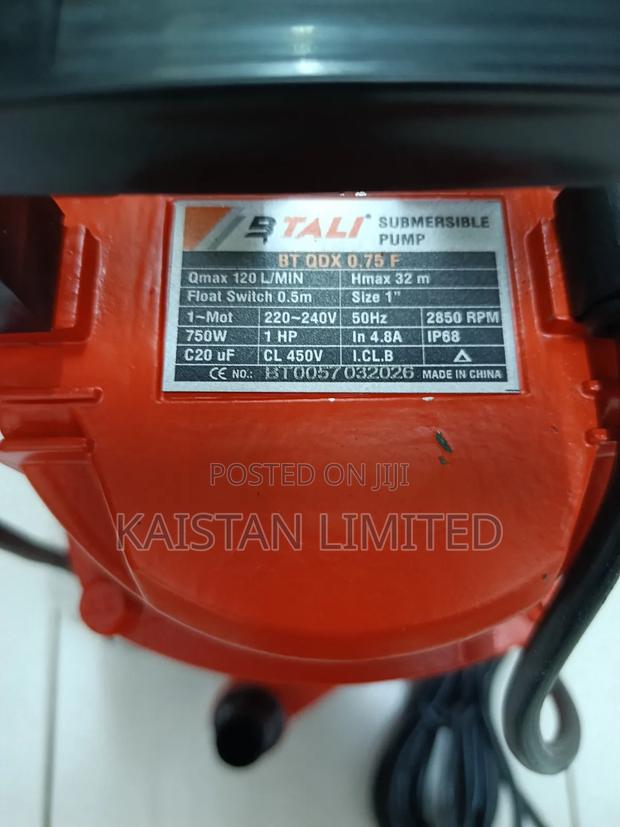 BTALI 1HP Submersible Pump 750W With Float Switch – 32m Head - thumbnail 2