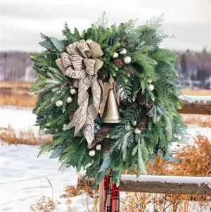 Wreath With Christmas Pine Cone Pine Needle Merry Christmas
