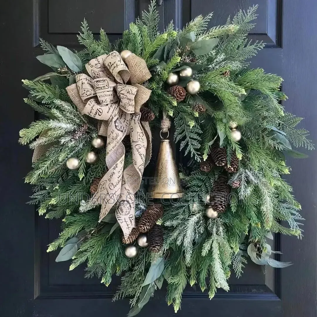 Wreath With Christmas Pine Cone Pine Needle Merry Christmas