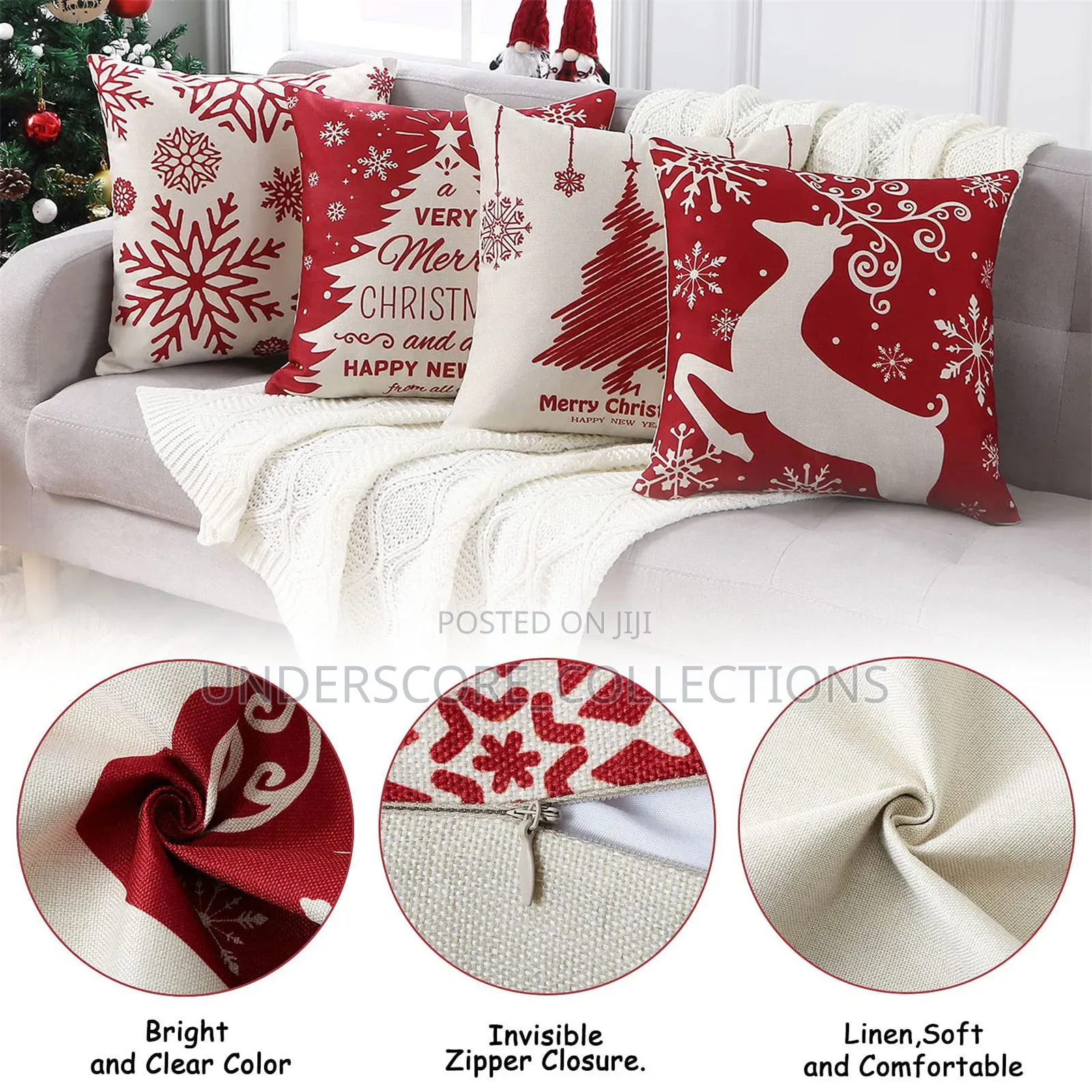 *5pc Set Cushion Cover 45x45 Christmas Decorations for Home Santa