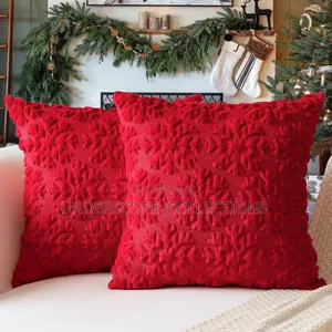 *Christmas Pillow Covers Soft Faux Rabbit Fur Snowflakes 45x45CM Throw