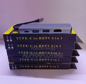 Type -C to HDTV 5 in 1 Adapter Ideal for Macbook $ Laptop With USB C