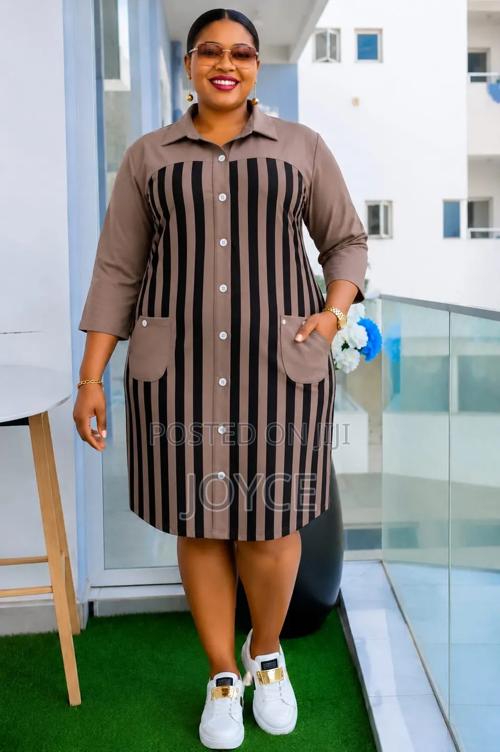Stripped Shirt Dress