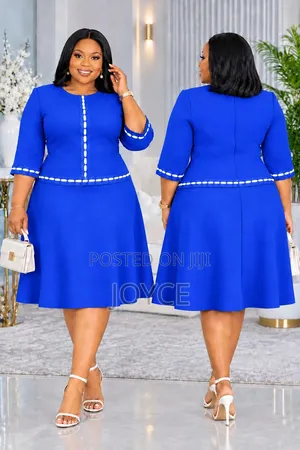 Circular Dress With Stripped Waist Line