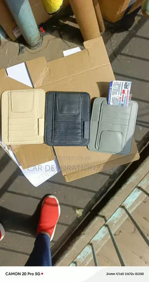 Sun Visor Holder Soft,textured Faux Leather With Peripheral Stitching