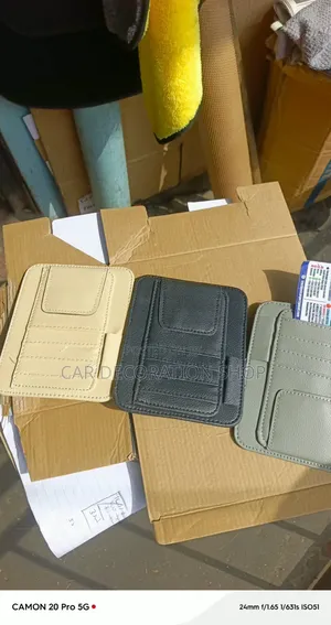 Sun Visor Holder Soft,textured Faux Leather With Peripheral Stitching