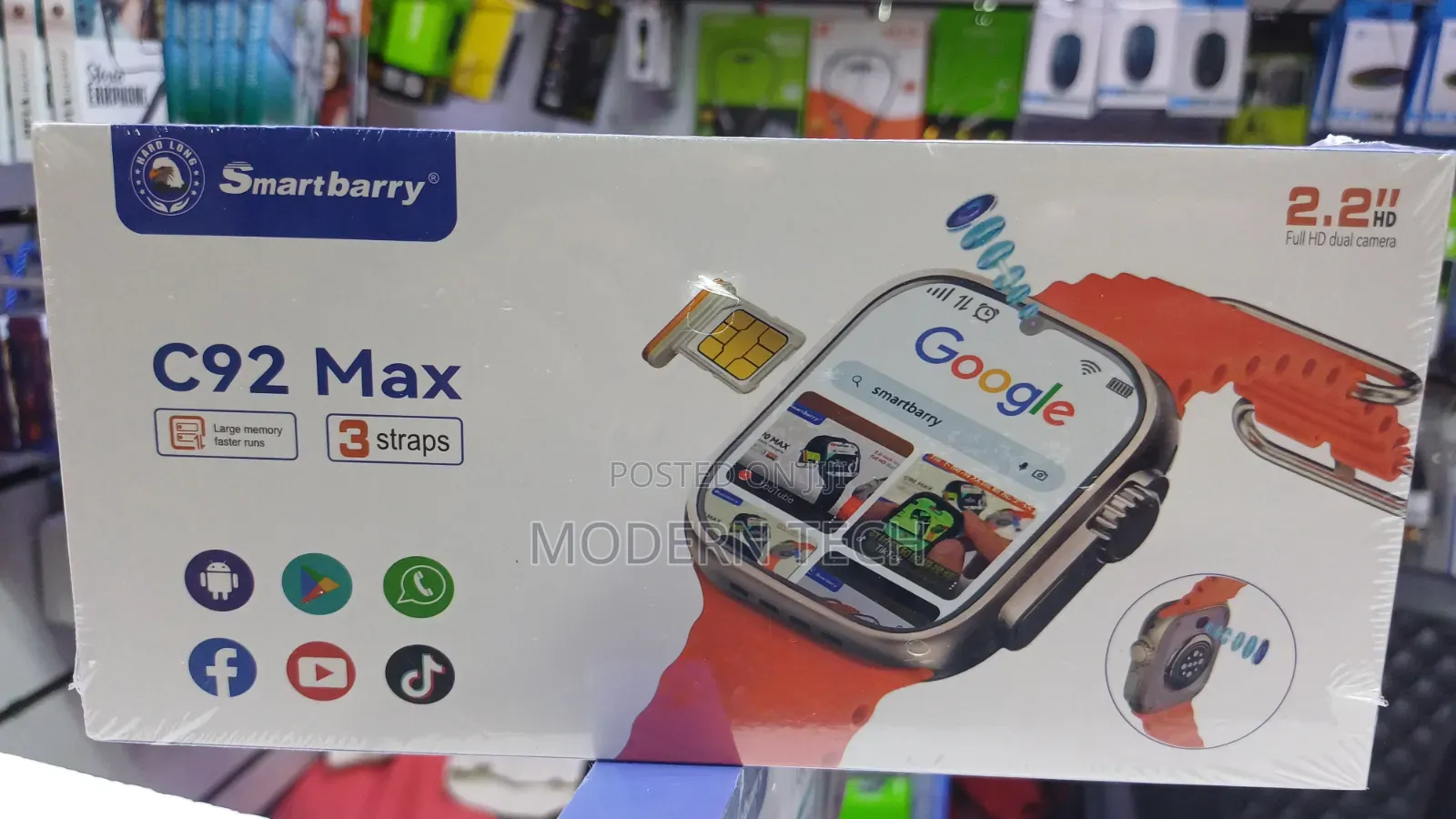 Smartbarry C92 4G Smart Watch – Calls, WiFi & Apps