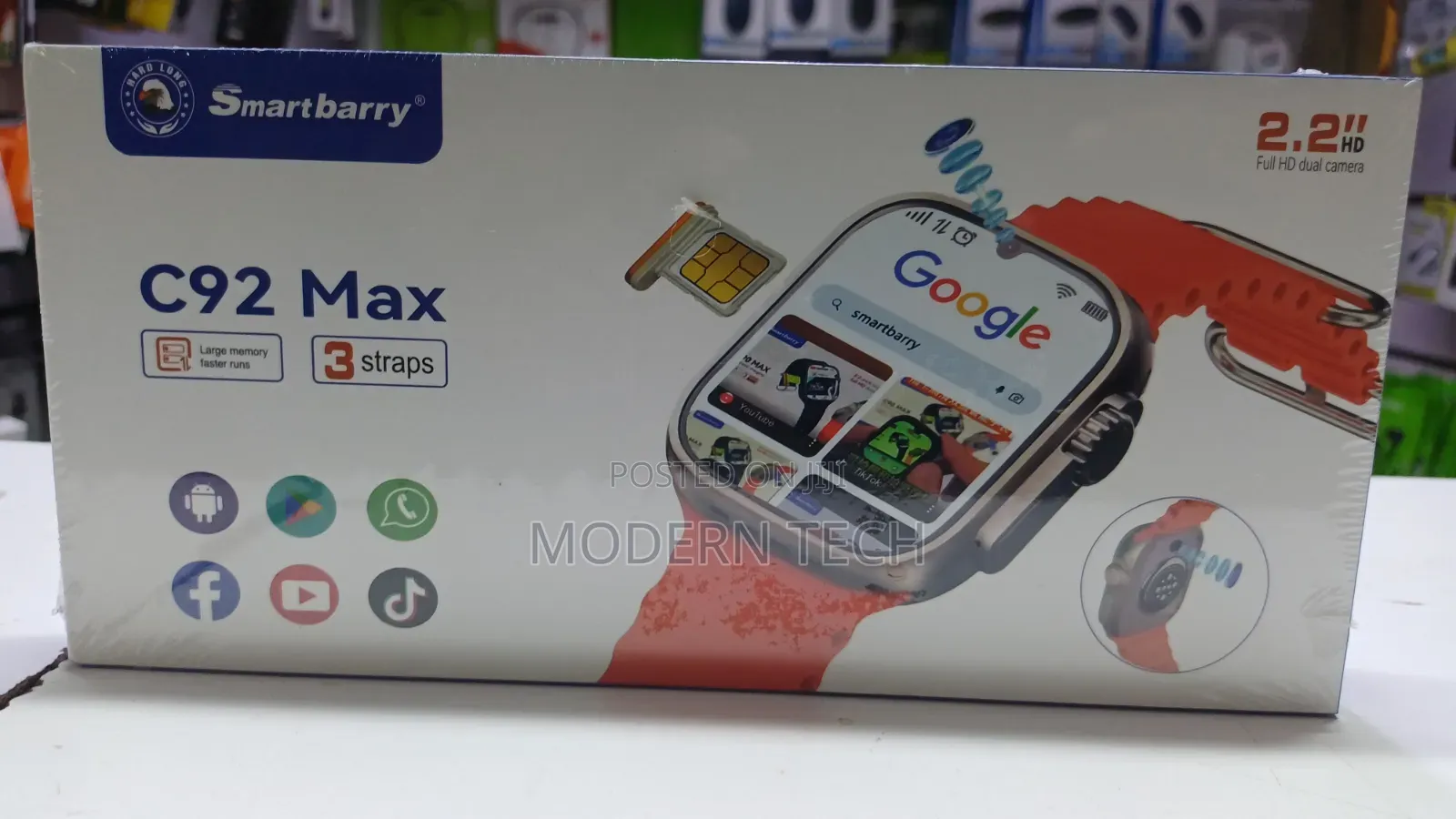 Smartbarry C92 4G Smart Watch – Calls, WiFi & Apps