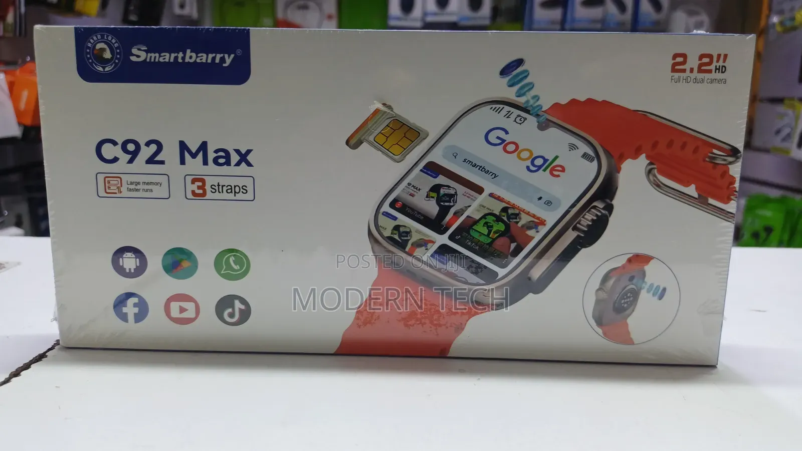 Smartbarry C92 4G Smart Watch – Calls, WiFi & Apps