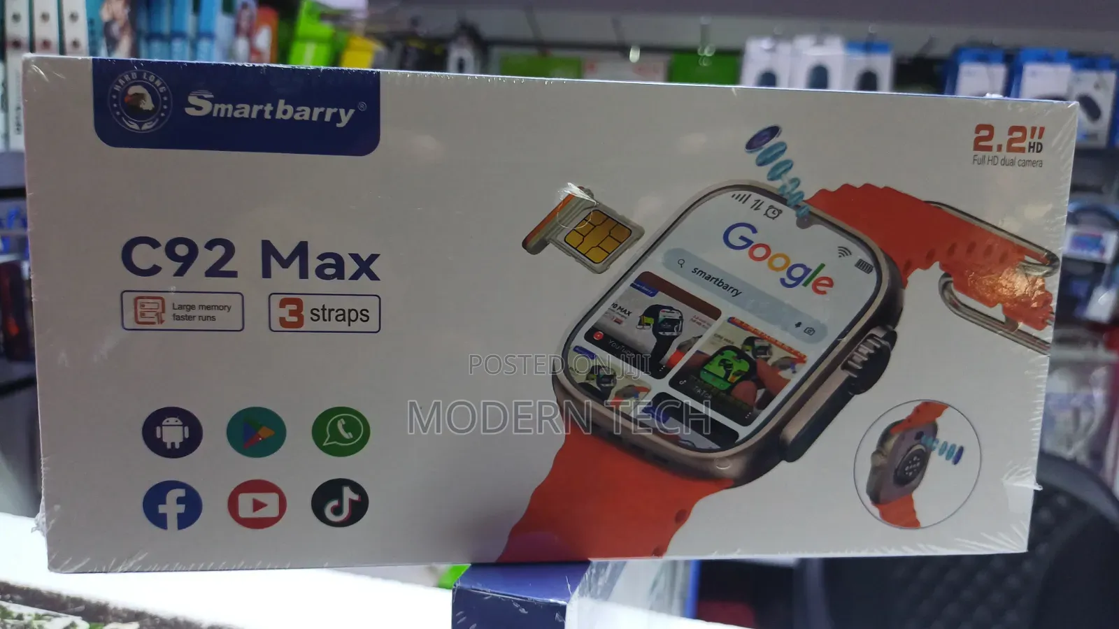 SmartBarry C92 Max Full Touch 4G Android Smart Watch With Simcard