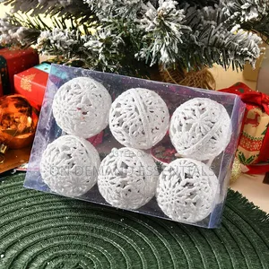 *6Pcs 6CM Christmas Balls Christmas Tree Ornaments Hanging Xmas