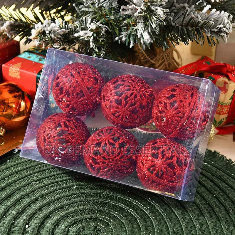*6Pcs 6CM Christmas Balls Christmas Tree Ornaments Hanging Xmas