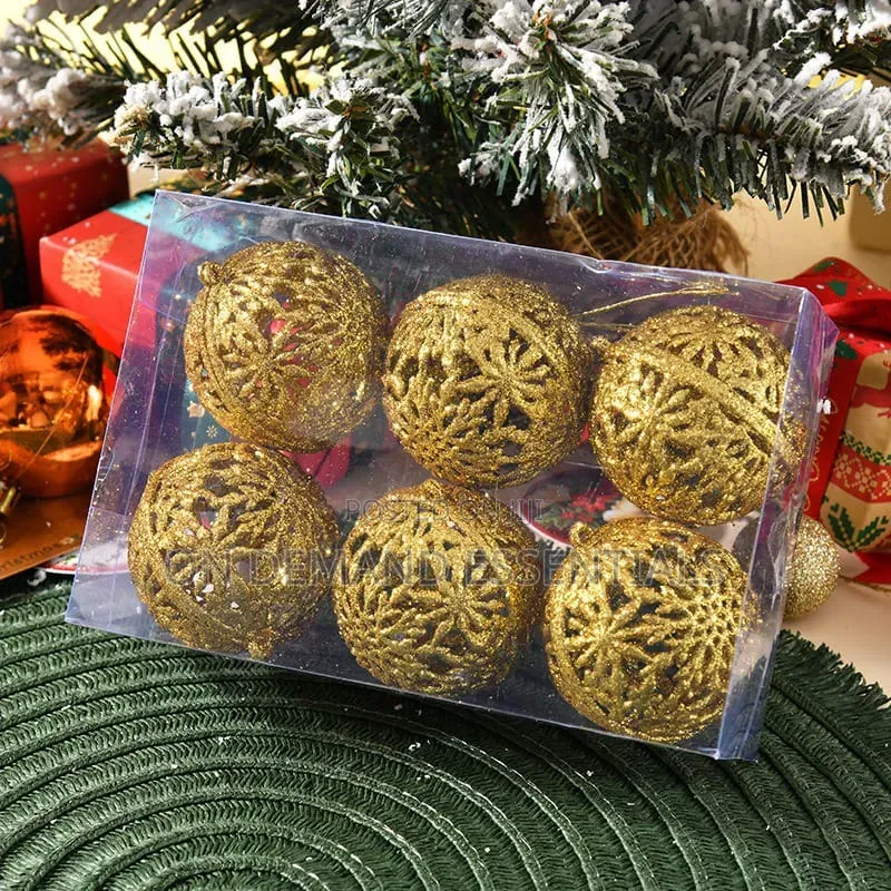 *6Pcs 6CM Christmas Balls Christmas Tree Ornaments Hanging Xmas
