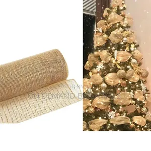 53cm 10 Yards Mesh Ribbon DIY Xmas Tree Glitter Mesh Roll