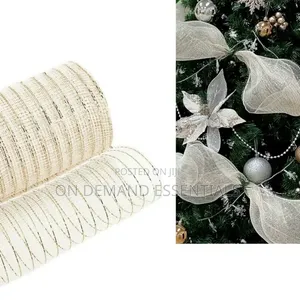 53cm 10 Yards Mesh Ribbon DIY Xmas Tree Glitter Mesh Roll
