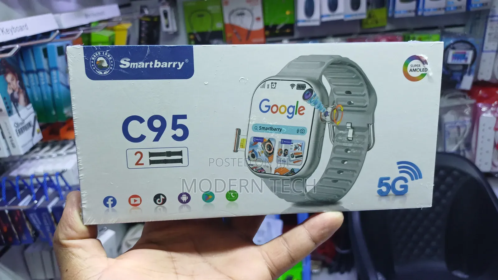 SmartBerry C95 Smartwatch – AMOLED Screen, 5G, Camera ,Simcard