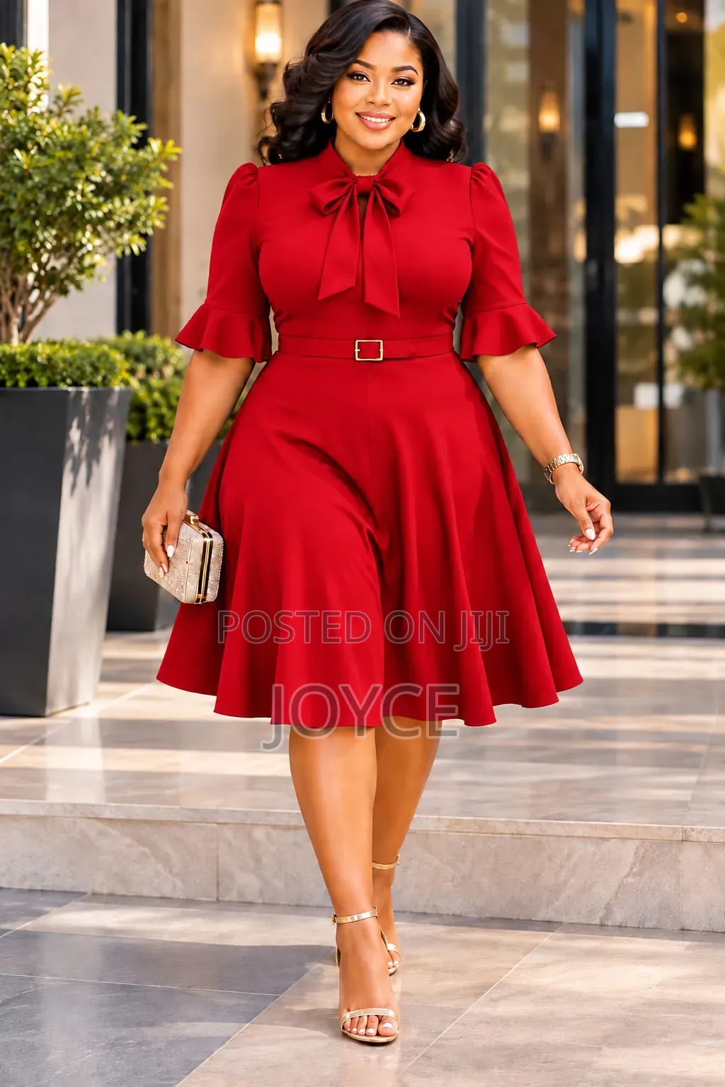 Skater Dress With Bowtie