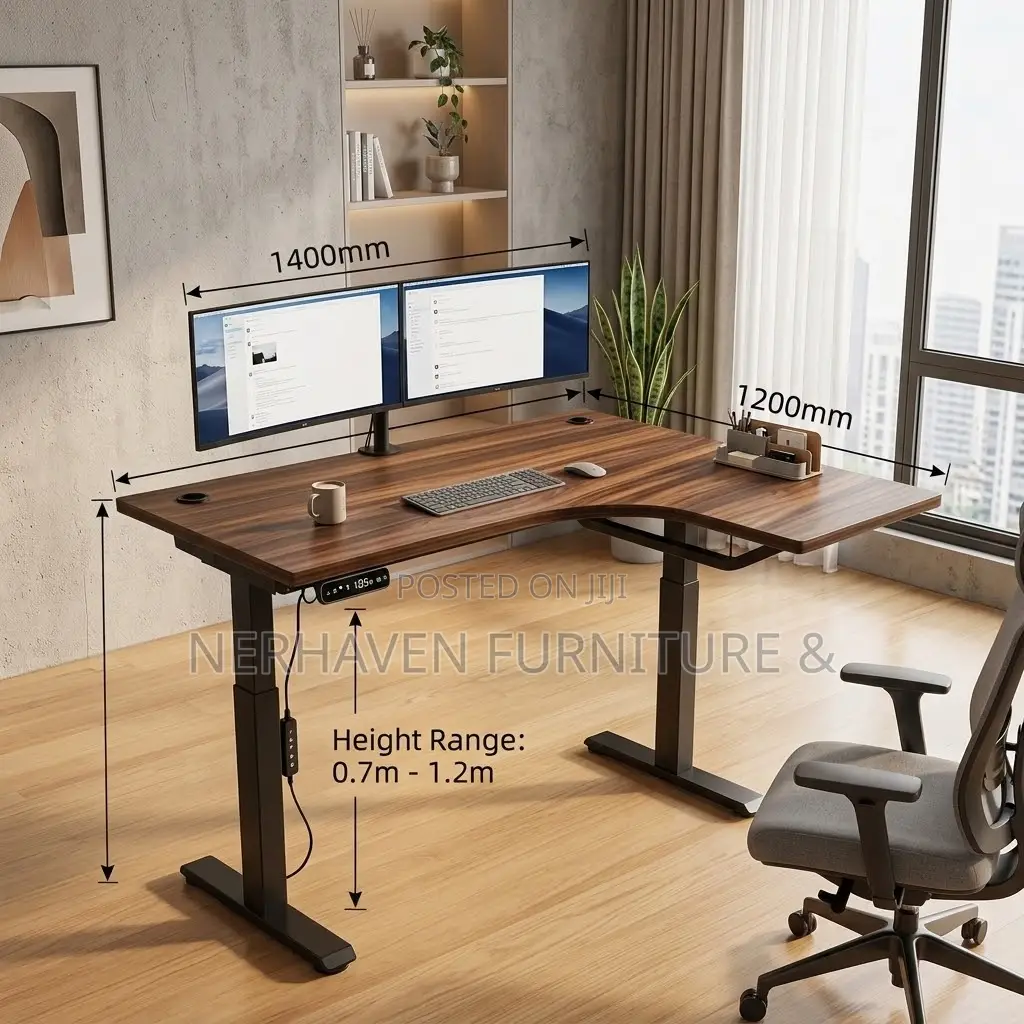L Shape Adjustable Electric Desk – Height Adjustable Workstation