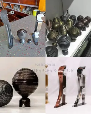 Jua Kali Curtain Rods Accessories in Brackets and Finialz