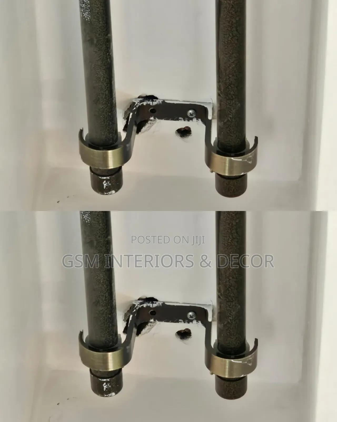 Strong Curtain Rods With Wall Brackets and Ceiling Brackets