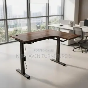 L-Shaped Height Adjustable Electric Desk – Executive Workstation