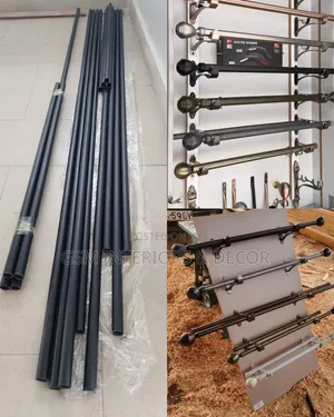Juakali Curtain Rods in Black, Grey and Silver Coated Per Meter